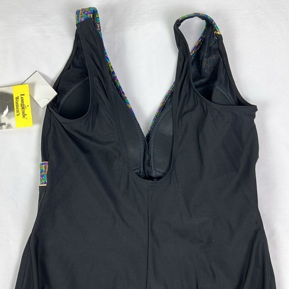New Longitude Women’s 24W One Piece Tummy Control Swimsuit Built-in Bra - Picture 5 of 13